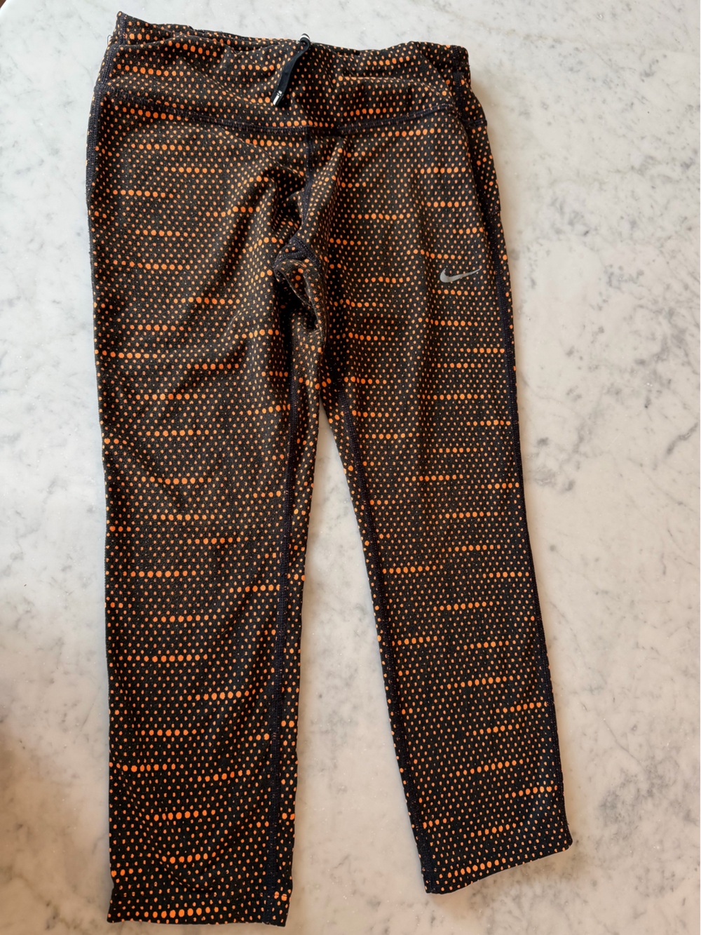 Nike Men’s Black Joggers with Orange Dot Pattern